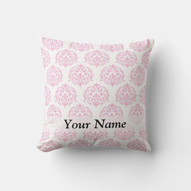 Coussin Damas rose pâle (Recto)