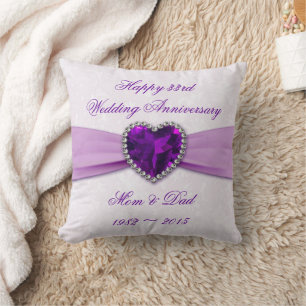 Coussin Damask 33e anniversaire Mariage Jeu d'oreiller