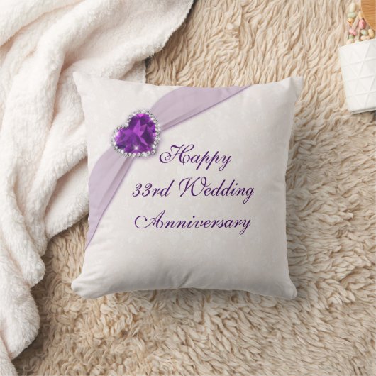 Coussin Damask 33e anniversaire Mariage Jeu d'oreiller (Couverture)