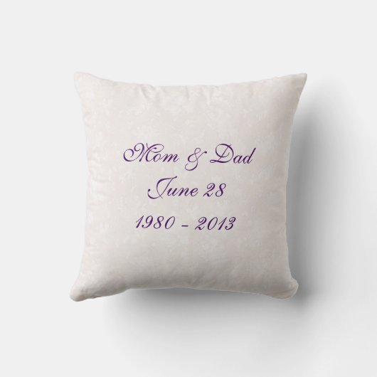 Coussin Damask 33e anniversaire Mariage Jeu d'oreiller (Verso)