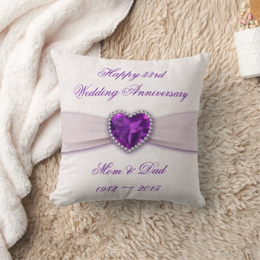 Coussin Damask 33e anniversaire Mariage Jeu d'oreiller (Couverture)