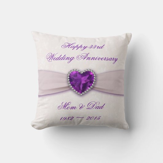 Coussin Damask 33e anniversaire Mariage Jeu d'oreiller (Recto)
