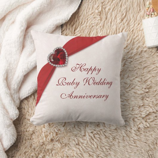Coussin Damask 40e anniversaire Mariage Jeu d'oreiller (Couverture)