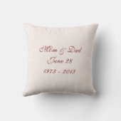 Coussin Damask 40e anniversaire Mariage Jeu d'oreiller (Verso)