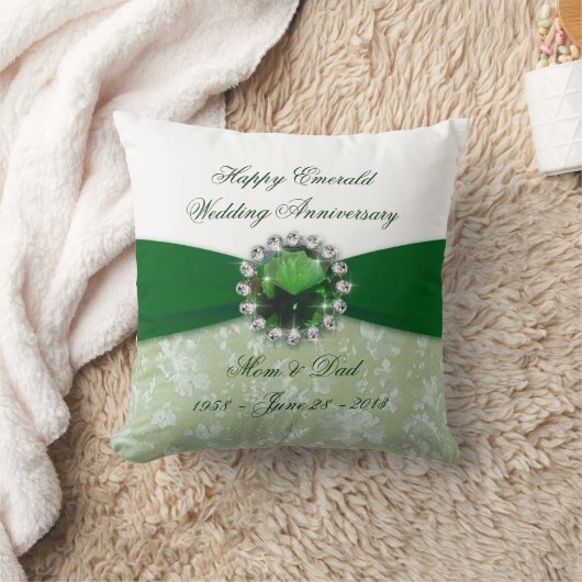 Coussin Damask 55e anniversaire Mariage Jeu d'oreiller (Couverture)