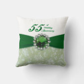 Coussin Damask 55e anniversaire Mariage Jeu d'oreiller (Verso)