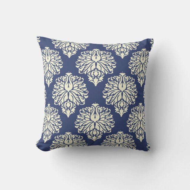 Coussin Damask de la cabane sudiste myrtille (Recto)