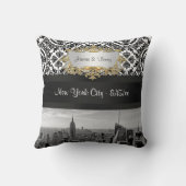 Coussin Damask de NY City Skyline BW 431 (Verso)