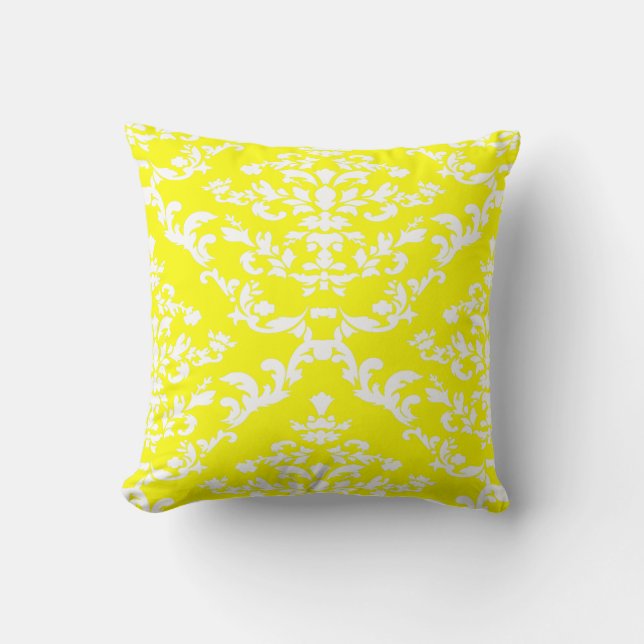 Coussin Damask jaune gras @ Emporiomoffa (Recto)