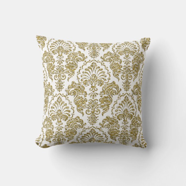 Coussin Damask réversible Parties scintillant or (Recto)