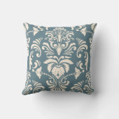 Coussin Damassé bleu et blanc (Verso)