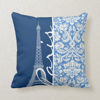 Coussin Damassé bleue ; Paris