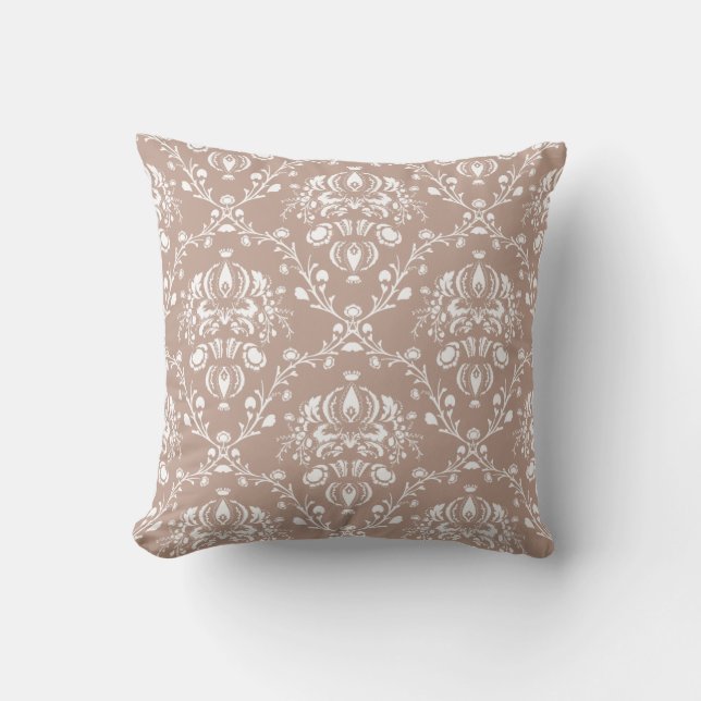 Coussin Damassé de pourpre d'aubergine (Recto)