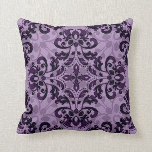 Coussin Damassé géométrique pourpre de kaleidiscope ass