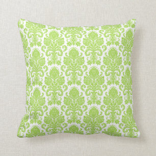 Coussin Damassé Girly de vert de chaux