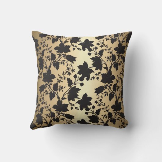 Coussin Damassé noir et or (Verso)