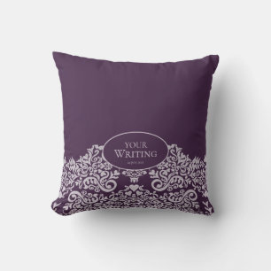 Coussin Damassé Personnalisé Royal Plum