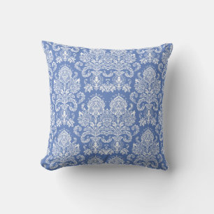 Coussin Damassé victorienne bleue de Danube