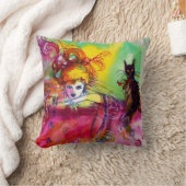 Coussin DAME AVEC CHAT NOIR Vénitien Masquerade Ball (Couverture)