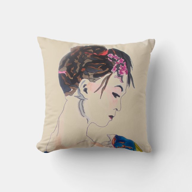 Coussin Dame avec kimono (Recto)