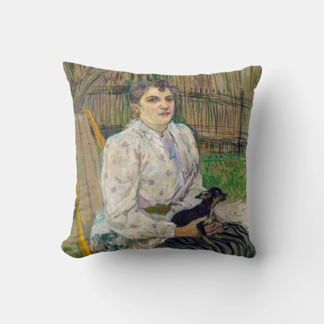 Coussin Dame avec un chien (Recto)