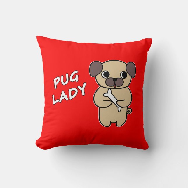 Coussin DAME CARLIN - Rouge (Recto)