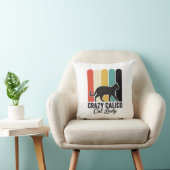 Coussin Dame Chèvre Calico Folle Design de Chat Rétro Vint (Chaise)