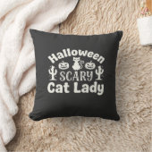 Coussin Dame de chat effrayante Halloween_1 (Couverture)