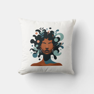 Coussin dame de couleurs