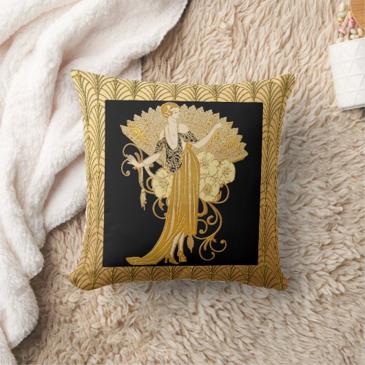 Coussin Dame déco avec le ventilateur (Couverture)