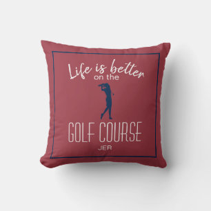 Coussin Dame Golfeuse Citation de parcours de golf Monogra