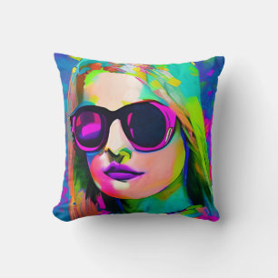 Coussin Dames colorées lumineuses en lunettes de soleil Ar