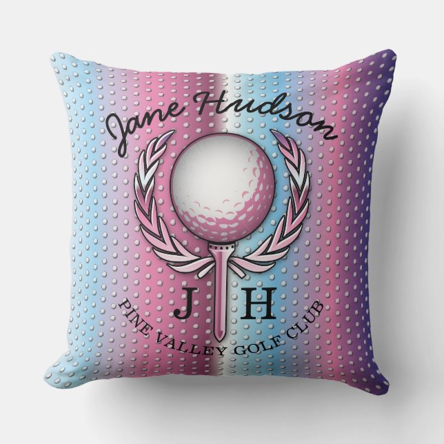 Coussin Dames Elegant Golf Monogramme Design (Recto)
