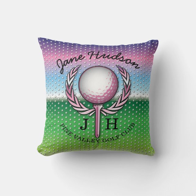 Coussin Dames Elegant Golf Monogramme Design (Recto)