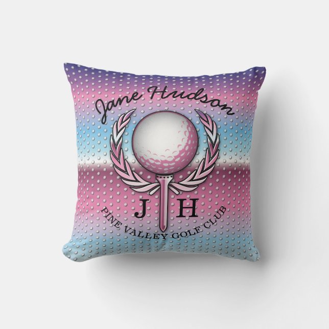 Coussin Dames Elegant Golf Monogramme Design (Recto)