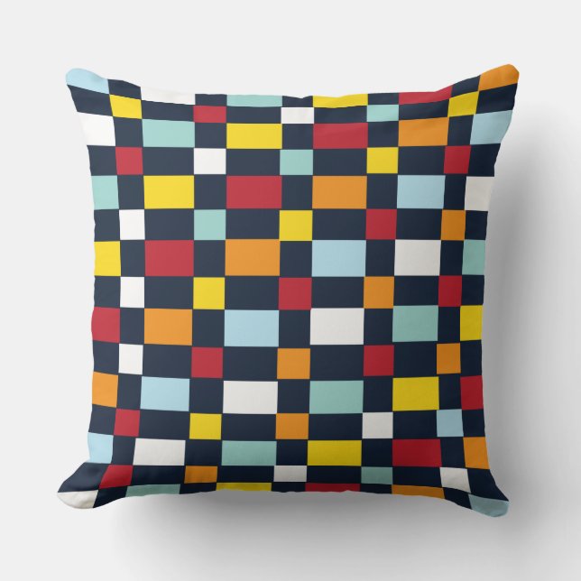Coussin Damier Coloré  (Recto)