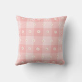 Coussin Damier Pêche et Marguerite (Verso)