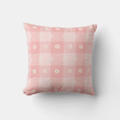 Coussin Damier Pêche et Marguerite (Recto)