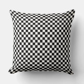 Coussin Damier Rétro Noir et Blanc (Recto)