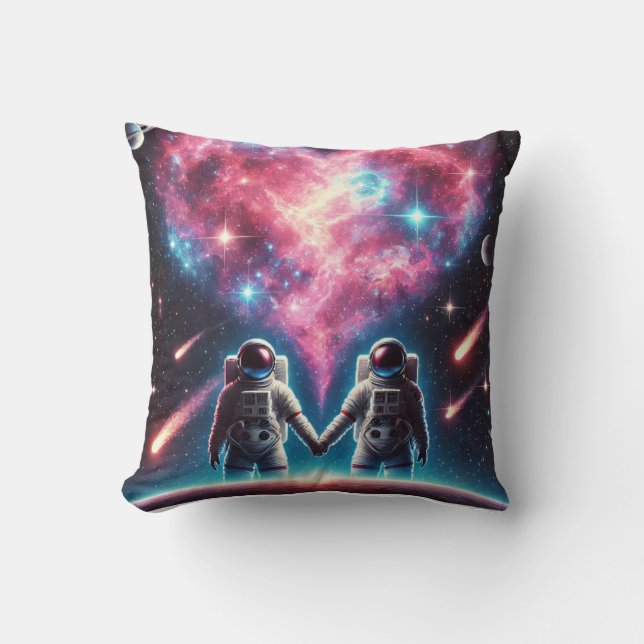 Coussin d'amour astronaute - Jeu d'oreiller (Recto)