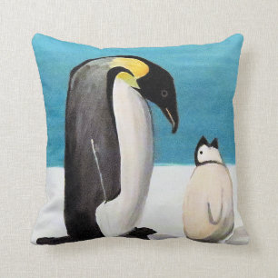 Coussin d'amour de pingouin