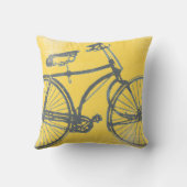 Coussin d'amour du vélo jaune et blanc (Verso)