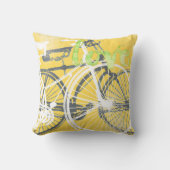 Coussin d'amour du vélo jaune et blanc (Recto)