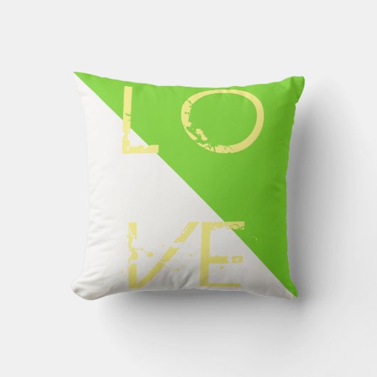 Coussin d'amour vert vif blanc oreiller (Recto)