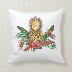 Coussin d'ananas de parties scintillantes d'or