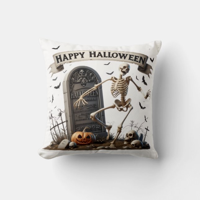 Coussin Dancing Skeleton Halloween Design (Recto)
