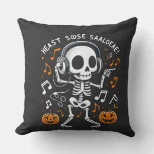 Coussin Dancing Skeleton Halloween Music Party T-shirt