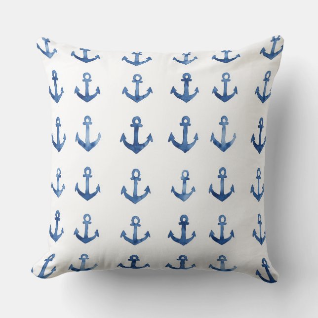 Coussin d'Ancres nautiques | Oreillers côtiers (Recto)