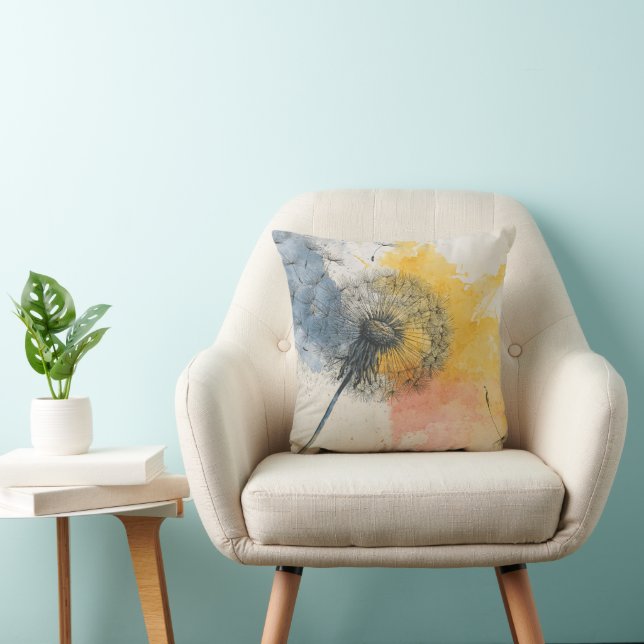 Coussin Dandelion aquarelle (Chaise)