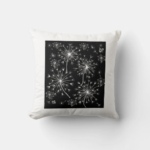 Coussin Dandelion, Fleurs sauvages et Abeilles de miel